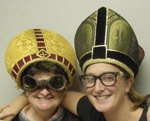Me and my pal Magic goofing around with hats at the costume shop at the University of Colorado many years ago.